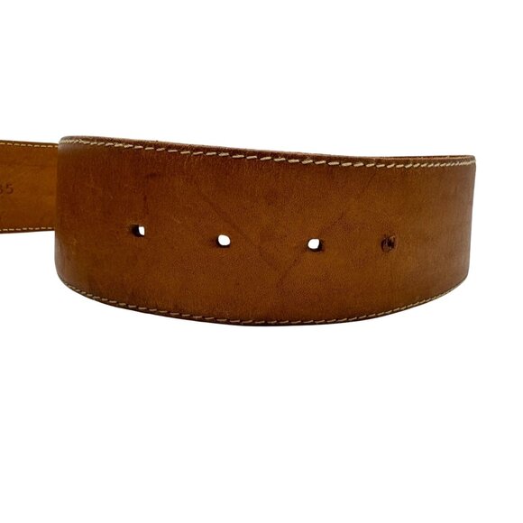 Leather Tan Camel Brown Belt Spain Womens Vintage  Size L - Picture 9 of 10